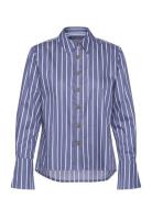 Alexis Cotton Stripe L/S Shirt Blue French Connection