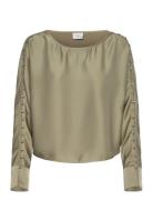 Dante6-Rocco Satin Button Detail Top Green Dante6
