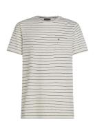 Cotton Linen Stripe Tee Cream Tommy Hilfiger