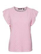 Vmtassa Sl Frill Top Noos Pink Vero Moda