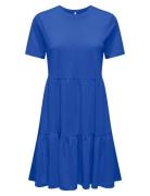Onlmay Life S/S Peplum Dress Box Jrs Blue ONLY