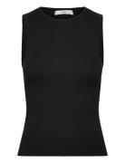 Sleeveless Fitted Knitted Top Black Mango
