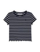 Rib Knit Top Ss Navy Tommy Hilfiger