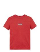 Monotype Striped Reg Tee Ss Red Tommy Hilfiger