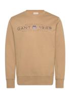 Graphic C-Neck Sweat Beige GANT