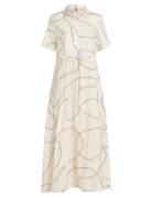 Voile S/S Long Shirt Dress Beige Tommy Hilfiger