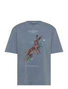 Washed Artwork Loose T-Shirt Blue Scotch & Soda