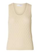 Slfagny Sl Knit Top U-Neck Beige Selected Femme