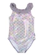 Swimsuit Uv Aop Recycled Purple Mikk-line