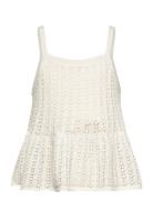 Openwork Knit Top Cream Mango