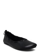 Gill Black Leather Ballet Flats Black ALOHAS