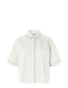 Slfnovi Ss Crochet Detail Shirt B White Selected Femme