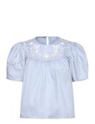Cotton Twill Embroidered Top Blue Scotch & Soda