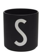 Black Porcelain Cups A-Z Black Design Letters