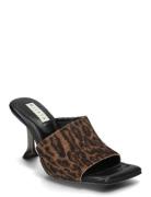 Miri Animal Print Mules Sandals Brown MIISTA