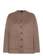 Double Faced Wool Blend Jacket Brown Lexington Clothing