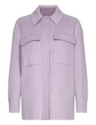 Double Faced Wool Shacket Purple Calvin Klein