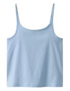 Nlfnove Strap Crop Top Blue LMTD