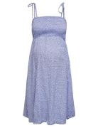 Olmzally Life Singlet Dress Aop Blue Only Maternity