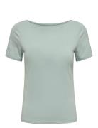 Onllive Love Life S/S Boatneck Top Jrs Green ONLY