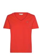 Reg Shield Ss V-Neck T-Shirt Red GANT