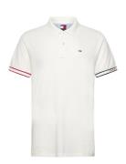 Tjm Slim Flag Cuff Polo Ext White Tommy Jeans