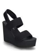Wedge Sandal Webbing In Black Calvin Klein