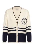 Gant Varsity V-Neck Cardigan Cream GANT