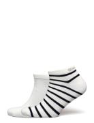 Stripe And Solid Ankle Socks 2-P White GANT