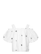 Cotton Blouse With Embroidered Details White Mango