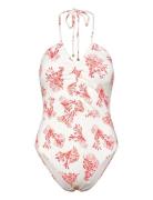 Misty Ruched Halterneck Swimsuit White Malina