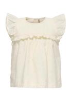 Kmgmargot Life S/L Embroidery Top Wvn White Kids Only