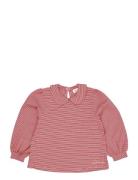 Striped Blouse W. Collar Ls Red Copenhagen Colors