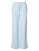 Slfviva-Gulia Mw Long Linen Pant Blue Selected Femme