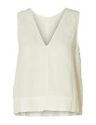 Slflinna Sl Reversible Linen Top B Cream Selected Femme