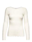 Rwbernadine Organic Ls O-Neck Lace White Rosemunde