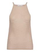 Halter-Neck Knitted Top Beige Mango