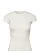 Top Ss Rib Crew White Hunkemöller