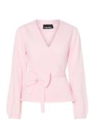 Pcfleur Ls V-Neck Knit Cardigan D2D Fsy Pink Pieces