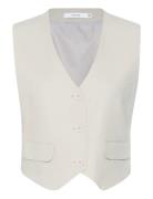 Elarahgz Linen Waistcoat Cream Gestuz