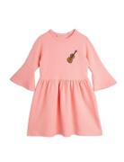 Violin Emb Ls Dress Pink Mini Rodini