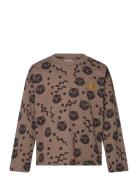 Squiggly Cats Aop Ls Tee Brown Mini Rodini