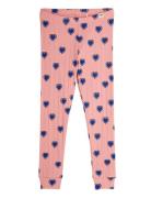 Outlined Hearts Aop Leggings Pink Mini Rodini