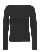 Slfrue Ls Scoop Back Top Black Selected