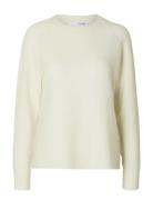 Slflulu Ls Knit O-Neck Noos Cream Selected
