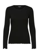 Slfanna Ls Crew Neck Tee S Noos Black Selected