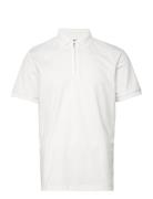 Slhfave Zip Ss Polo White Selected