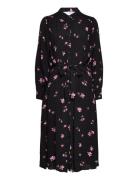 Slfwalda Ls Aop Midi Dress Noos Black Selected