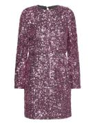 Slfcolyn Ls Short Sequins Dress B Pink Selected