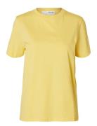 Slfmyessential Ss O-Neck Tee Noos Yellow Selected
